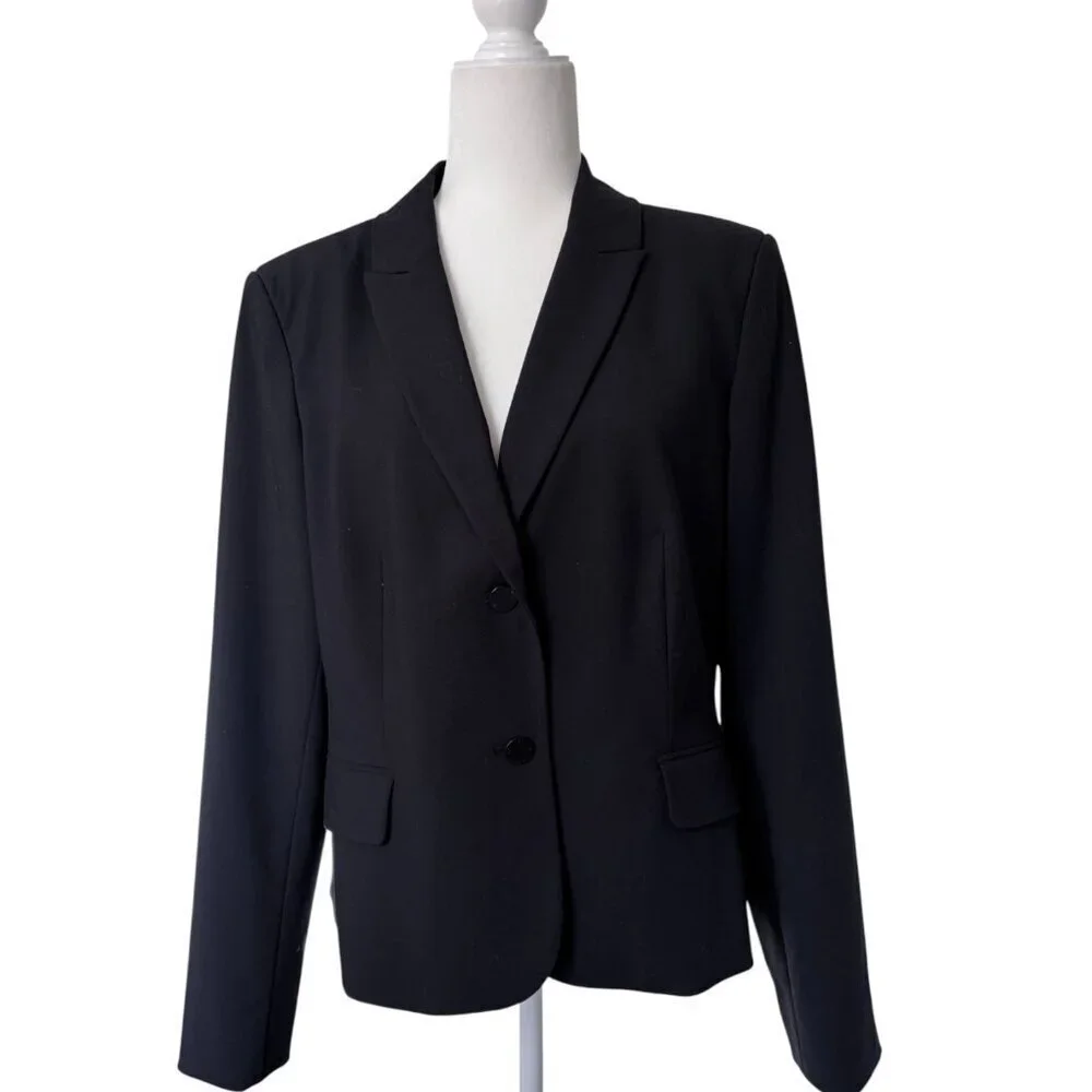 Calvin Klein Women's Classic Blazer Black Suit Jacket Size 14